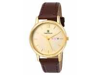 TIMEWEAR Day & Date Functioning Brown Strap Golden Dial Watch For Men Rs. 319