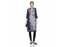 BIBA Women’s Straight Kurta (MNMINDIGO13657_INDIGO_32) Rs.326