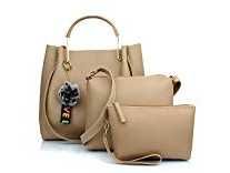 [Apply Code] Mammon Women’s Stylish Handbags Combo (3LR-BIB-Cream) Rs. 505