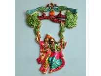 Chhariya Crafts Radha Krishna Tree Jhula Wall Hanging Decorative Showpiece – 35 cm(Metal, Multicolor) Rs.405