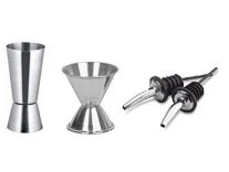 Dynore Stainless Steel Set of 2 Double Sided Peg Measure with Set of 2 Stainless Steel Wine Pourer/Pour Spout Rs. 128