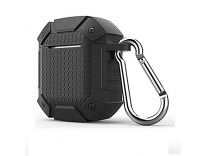 GadgetBite Protective Silicone Rugged Armor Cover Compatible for AirPods 1 & 2 Earbuds Wireless Charging Case Skin with Keychain, Ear Hook(Grey) Rs. 10