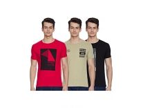Integriti Men’s Slim T-Shirt (Pack of 3) (INT-T-CT-129_Black/RED/LT.Olive S) Rs.440