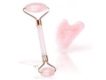 F.Lashes Jade Roller and Gua Sha Set – Natural Jade Stone Roller for Face Eye Neck Massage to Make Your Face Magic Spells, pink, medium Rs.342