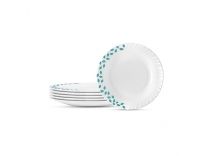 Larah by BOROSIL Opalware Full Plate (Blue Leaves, 11 inch) – Set of 6 Rs. 349