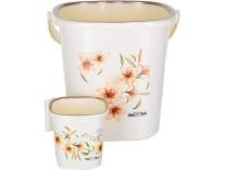 Nayasa Plastic Square Deluxe Bathroom Bucket 25 LTR & Mug 1.5 LTR Set (Cream) Rs. 679