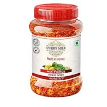 Curry Mile 100% Natural Mix Pickle Indian Vegetables , Har Flavor Ka Swaad Authentic, Traditional and Handcrafted, Sustainable Glass Packaging Home Style, Made with an Authentic Natural Recipe -500gm Rs. 99