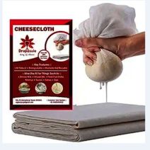 [Apply ₹5 Coupon] Droposale Muslin Cheese Unbleached Cloth and Making Paneer, Jalebi, Sprouts, Straining Soups and Sauces, Curds Ultra Fine Cheesecloth.(1 Meter), White Rs. 110