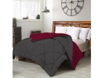 Beta Divine Solid Double Comforter for Mild Winter Microfiber, Maroon/Grey Rs. 1098