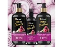 Raiyani Anti Hair Fall Spa Range with Onion Hair Oil(100ml)+ Onion Shampoo(300ml) + Onion Conditioner(300ml) for Hair Fall Control(3 Items in the set) Rs.423