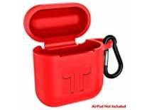 Tizum Apple AirPod Silicone-Shockproof Case Cover with Carabiner Hook (Red) Rs.170