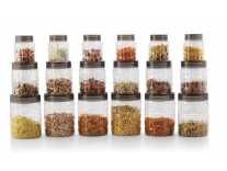 (Renewed) Cello Checkers Plastic PET Canister Set, Set of 18, Clear at Rs. 454