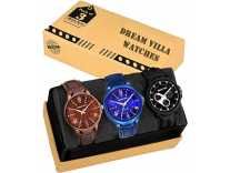 Dream Villa Analog Pack of 3 Leathers Strap Wrist Watches for Boy Rs. 349