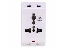E-Tech 3-Pin 6A Universal Socket Multi Plug Travel Plug Adapter with Surge Protector | LED Indicator | (White) Rs. 149