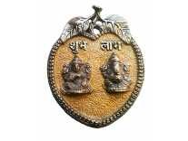 eCraftIndia Laxmi Ganesha Metal Wall Hanging (13.96 cm x 0.63 cm x 16.5 cm, Silver and Yellow) Rs. 217