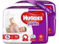 (prebook) Huggies Small Size Wonder Pants120 ( 60 X 2) – S(120 Pieces) Rs.818
