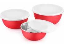 Ideale Microwave safe Flora Bowl Set 3 pcs – Pink – 500 ml, 1250 ml, 750 ml Steel Grocery Container(Pack of 3, Pink) Rs.375