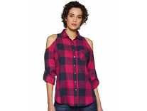 Amazon Brand – Inkast Denim Co. Women’s button down Checkered Loose fit Shirt (SS19INKTP014A_Navy_X-Small) Rs. 241