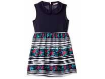 Amazon Brand – Jam & Honey Crepe Empire Girls Dress (SS19DRS587_Navy_7-8 Years) Rs. 311