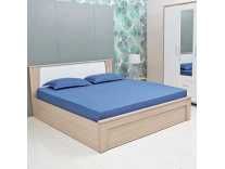 Living Essence Jacquard Marquee Double Bedsheet Set Dark Blue by HomeTown Rs. 623