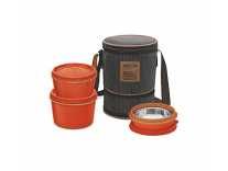 Milton Flexi 2+1 with Inner Stainless Steel Container Lunch Box Set, 3-Pieces, Brown/Black Rs.399
