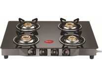 Pigeon Brunet Stainless Steel, Glass Manual Gas Stove(4 Burners) Rs.2999