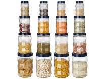 Amazon Brand – Solimo Plastic Storage Container Set (16 pieces, Edge Pattern, Royal Blue) Rs. 811