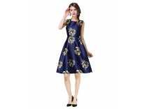 Pop Mantra Satin a-line Dress (30059_Navy Blue_S) Rs. 372