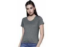 Roadster Solid Women Round Neck Grey T-Shirt Rs.188