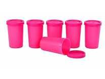 Signoraware Nano Round Big Plastic Container Set, 140ml, Set of 6, Pink Rs. 136