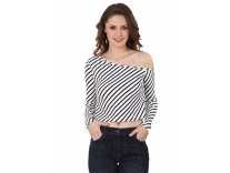 TEXCO Black and White Chevron Print Women Crop Tops Rs. 307