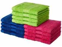 Amazon Brand – Solimo 100% Cotton 12 Piece Face Towel Set, 500 GSM (Multicolour) Rs. 479