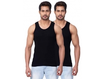 Dixcy Scott Men’s Regulart Fit Solid Vest (Pack of 2) (K1-PR4480_Black_XL Rs. 230