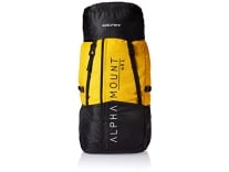 Gear Alphamount 45L Water Resistant Trekking Travel Rucksack for Men,Women – Black Yellow Rs.899