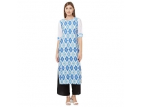 GoSriKi Women’s Crepe Kurta (KRISH-65359-L_Blue) Rs.259