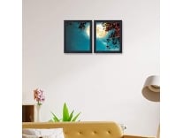 Amazon Brand – Solimo Moonlit Night Painting with Frame, Set of 2 Rs.187