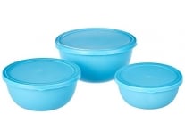 Sanjeev Kapoor Premium Stainless Steel Wave Bowl with Tray Set of 3 pcs, Multi Colour, Standard Rs. 347
