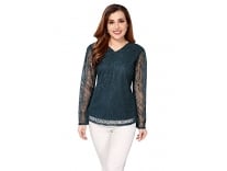 Selvia Women’s Dyed Regular Fit Party Top (209TKN3037-S_Rama S) Rs. 169