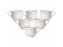 Tea Cup Set of 6 White Bone China Gold Line Tea / Coffee Cup for Home & Office use, 140 ml Rs. 299