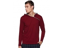 Accelrun Men’s Solid Regular fit T-Shirt (ARFSHDZIP1291MRNSTRP_Maroon S) Rs. 222