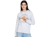 Bon Organik Women’s Cotton Neck Hooded Sweatshirt (BON7928_Grey_XS) Rs. 368
