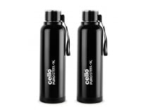 Cello Puro Steel-X Benz Water Bottle with Inner Steel and Outer Plastic, 900 ml, Set of 2(Black) Rs. 706