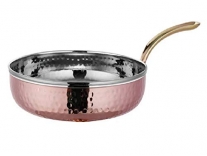 Crockery Wala And Company Copper Steel Fry Pan Copper Frying Pan Fry Tadka Pan Platter, Serveware & Tableware, Home Restaurant, 700 ML Rs. 532