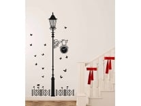 Decals Design ‘Black Antique Street Lamp with Butterflies’ Wall Sticker (PVC Vinyl, 60 cm x 90 cm x 1 cm, Black) Rs.99
