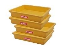 Wonder Plastic Exel Small Ractangular Multipurpose Organising & Storage Tray Set, 4 pc Set, Yellow Color, Made in India, KBS02411 Rs. 229