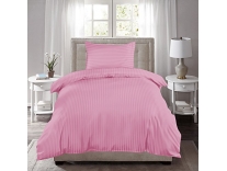 HUESLAND by Ahmedabad Cotton 220 TC Single Bed Sheet with 1 Pillow Cover Striped Cotton Sateen Collection – 60 x 90 inches, Peach Rs. 358