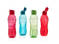 Signoraware Fliptop Plastic Aqua Water Bottle Set, 1 Litre, Set of 4, Multicolour Rs. 299