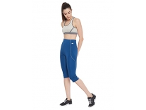 Clovia Women’s Polyester Snug Fit Active Capri Tights (AB0062P36_Blue_L) Rs.412