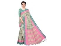 BHAKARWADi Women’s Art Silk Saree with Blouse Piece (TERRAPINK_Free Size) Rs. 350