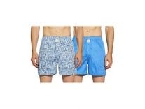 [Size:L ] HammerSmith Men’s Regular Boxers (Pack of 2) Relaxed Cotton Casual Shorts (HSBOXPO2M003, Sky Blue_Large) Rs. 259